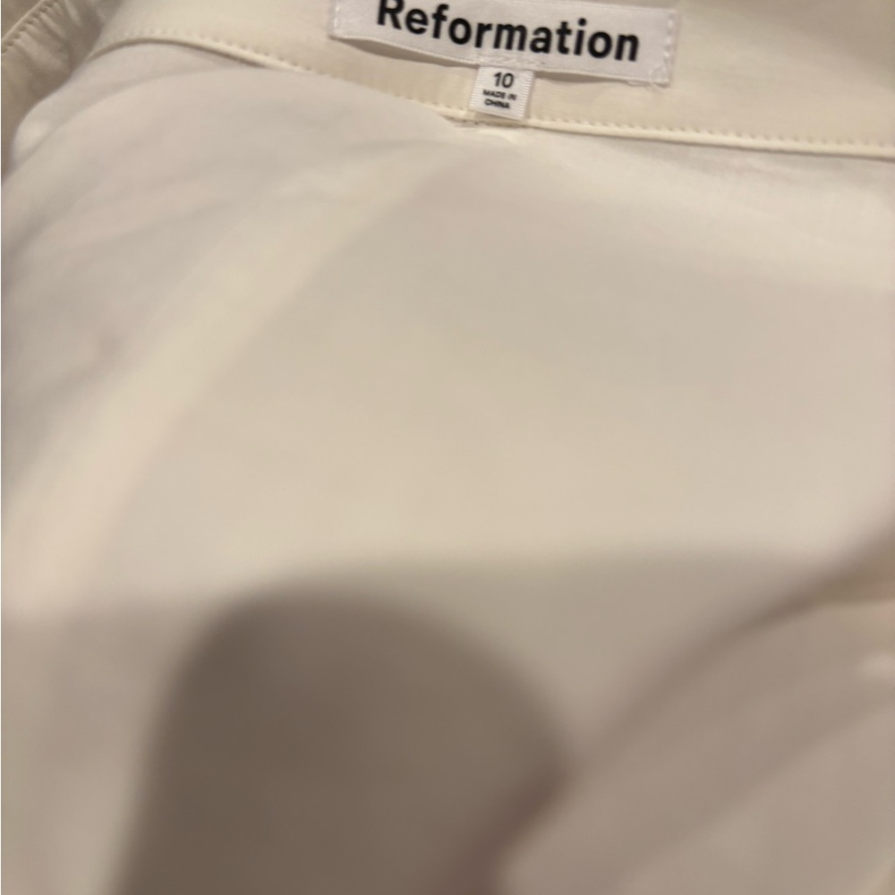 Reformation Vicki Cream Long Sleeve Dress - Picture 3 of 3